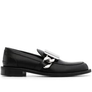 JW Anderson Logo-Engraved Leather Loafers in Black, New, Size 41